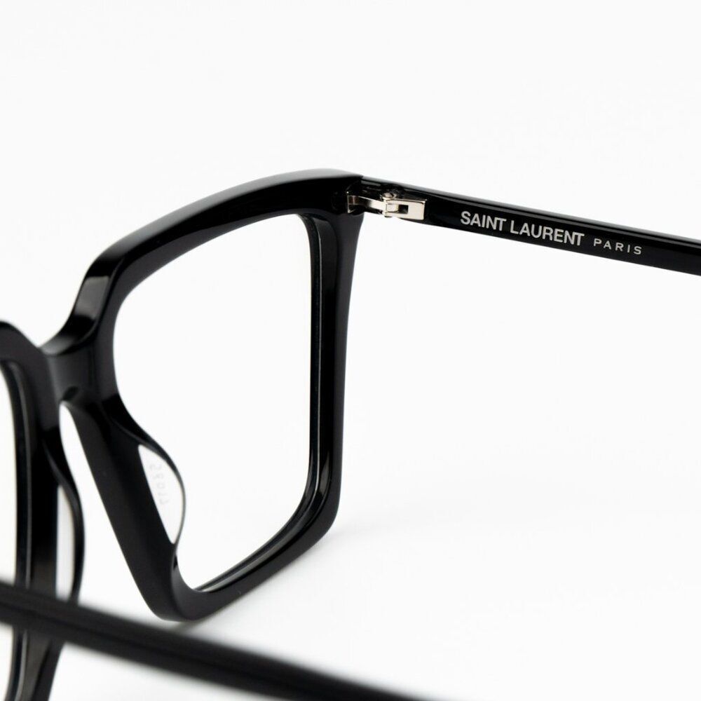 NEW Saint Laurent SL474OPT 001 Black Square Women Eyeglasses - Picture 7 of 11